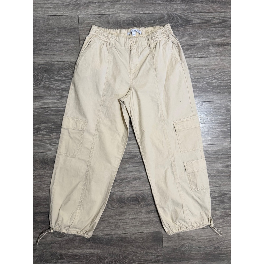 Celebrity Pink Women Pants Size S Beige Cargo Utility Bungee Hem Tan Relaxed Fit